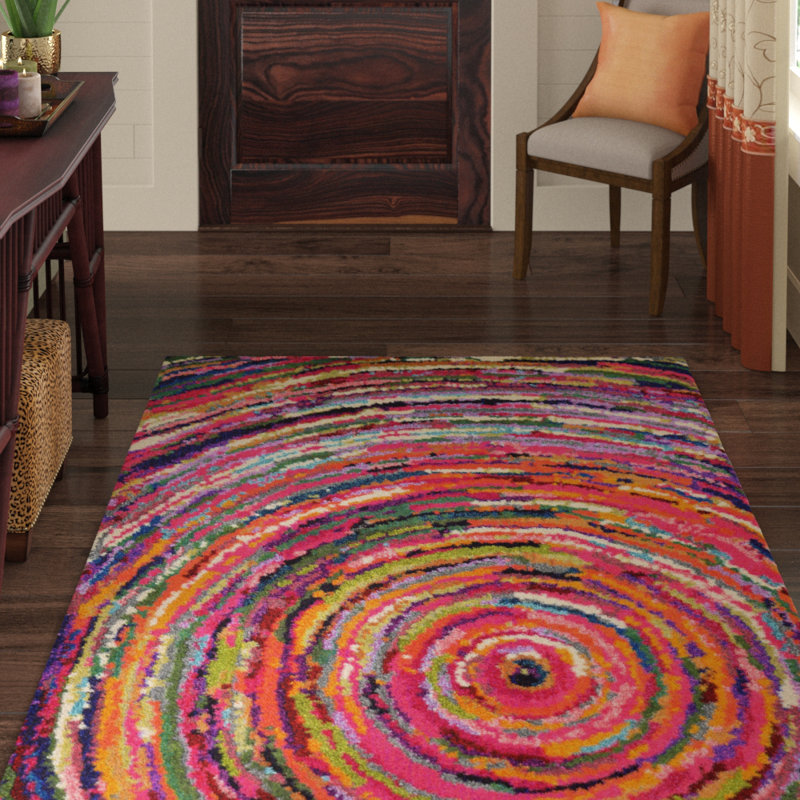 World Menagerie Killington Abstract Green/Pink Area Rug & Reviews Wayfair